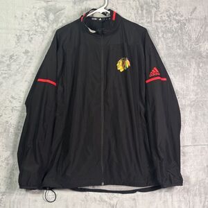 Adidas Chicago Blackhawks NHL Hockey Full Zip Light Windbreaker Jacket Size XL